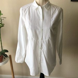 New York & Company Beaded Tuxedo Style Blouse